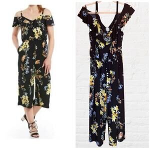 Cupio cold shoulder formal print jumpsuit